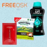 free downy unstopables in wash scent boosters loreal gycolic acid serum harvest snaps green pea snack crisps 180x180 - FREE Downy Unstopables In-Wash Scent Boosters, L’Oreal Gycolic Acid Serum & Harvest Snaps Green Pea Snack Crisps