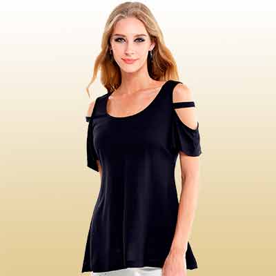 free cold shoulder short sleeve blouse - FREE Cold Shoulder Short Sleeve Blouse