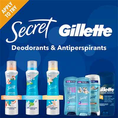 free secret and gillette deodorants antiperspirants - FREE Secret and Gillette Deodorants & Antiperspirants
