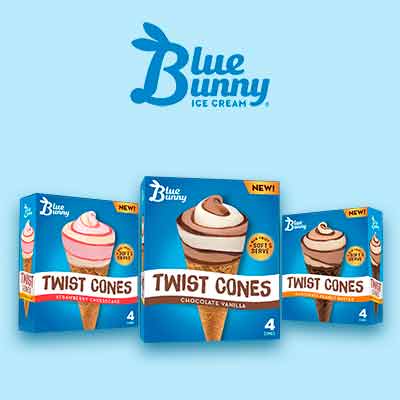free blue bunny twist cones - FREE Blue Bunny Twist Cones
