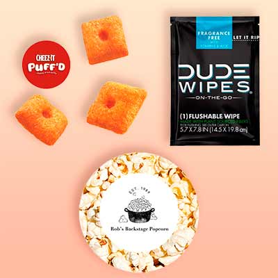 free cheez it puffd robs backstage popcorn dude wipes - FREE Cheez-It Puff'd, Rob's Backstage Popcorn & DUDE Wipes