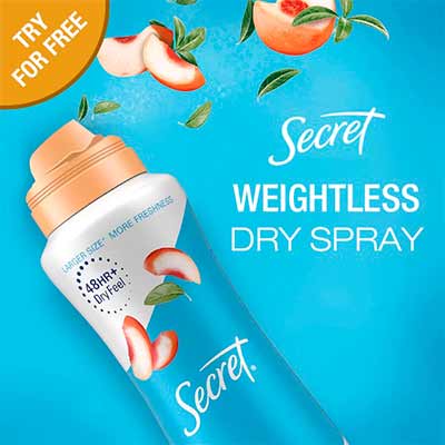free secret dry spray antiperspirant deodorant - FREE Secret Dry Spray Antiperspirant Deodorant