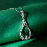 free irish sterling silver trinity knot claddagh necklace 180x180 - FREE Irish Sterling Silver Trinity Knot Claddagh Necklace