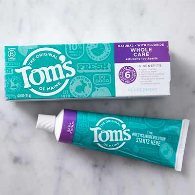 free toms of maine peppermint whole care toothpaste - FREE Tom's of Maine Peppermint Whole Care Toothpaste