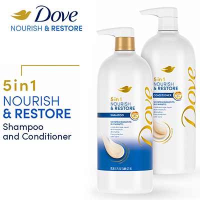 free dove nourish restore 5 in 1 shampoo and conditioner - FREE Dove Nourish & Restore 5 in 1 Shampoo and Conditioner